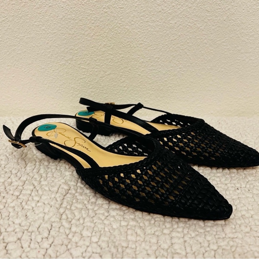 Black Woven / Slingback Flats